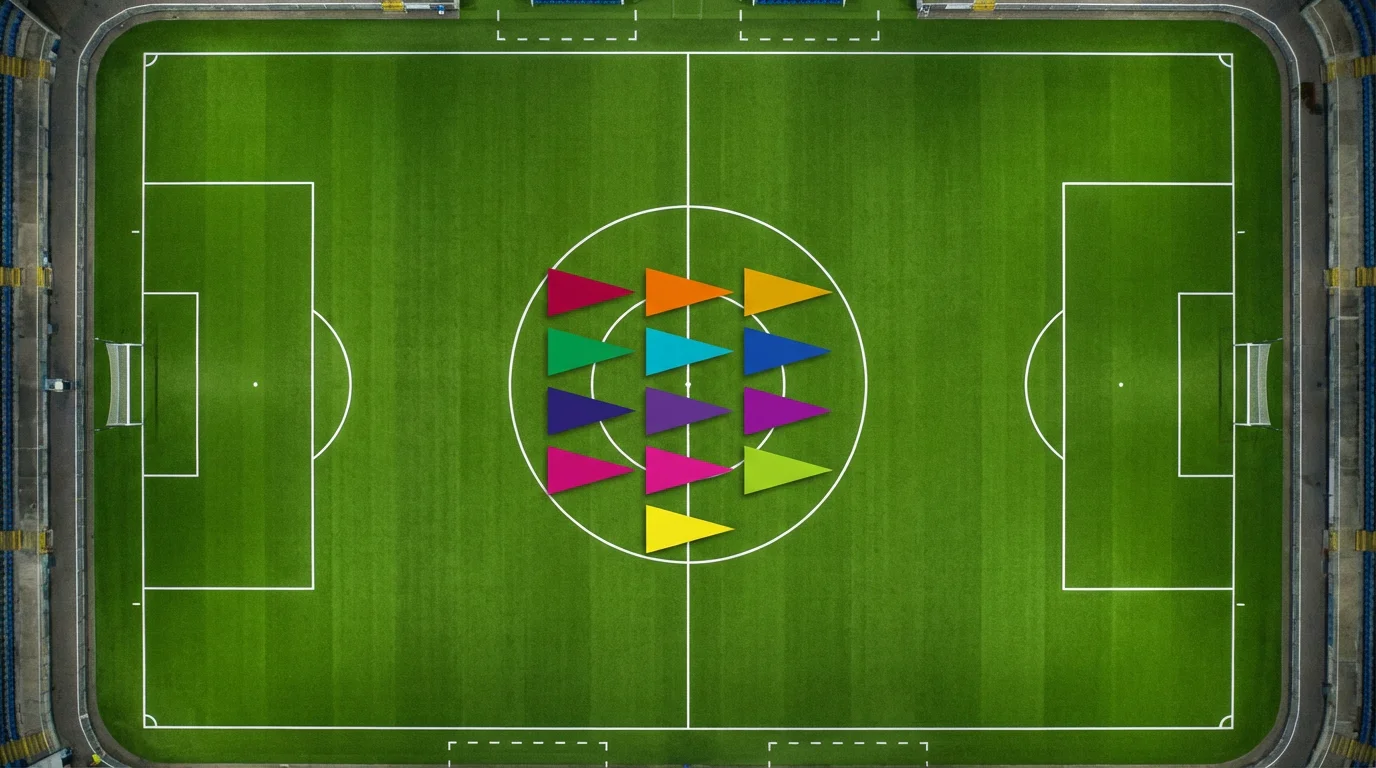 All twelve World Cup 2026 groups with team flags and group stage analysis