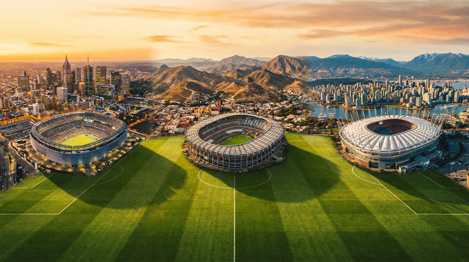 FIFA World Cup 2026 tournament overview featuring all three host nations across North America
